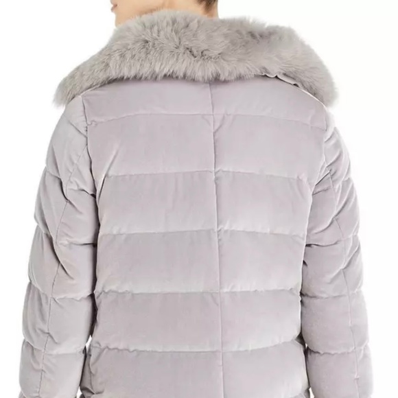 HERNO VELVET DETACHABLE FUR COLLAR GOOSE DOWN JACKET 44/8/6 - Picture 2 of 10